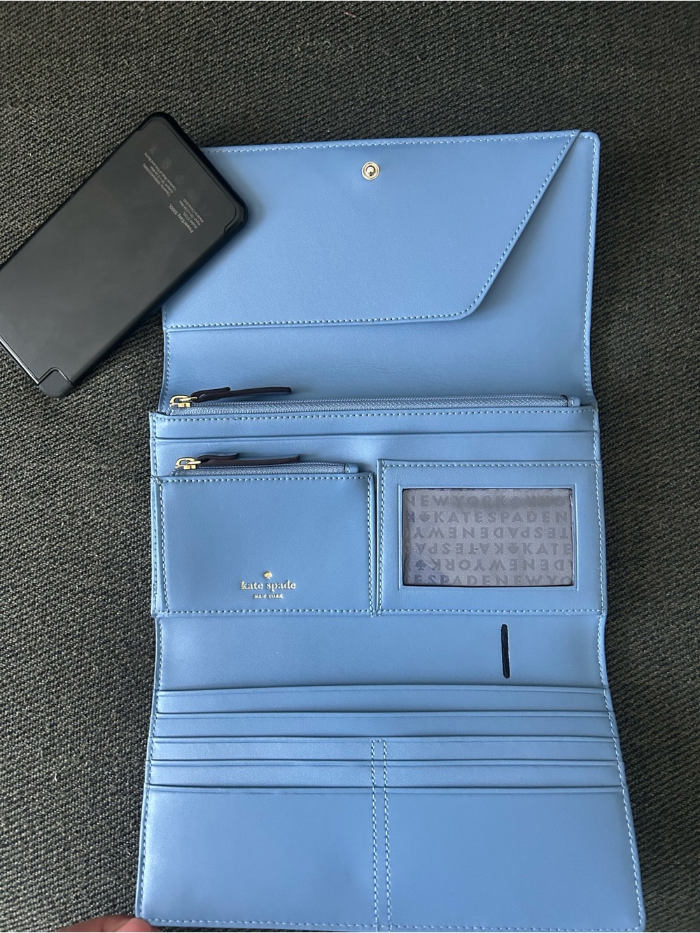 Kate Spade Bristol Blue Croc Embossed Clutch/Wallet - Picture 5 of 8